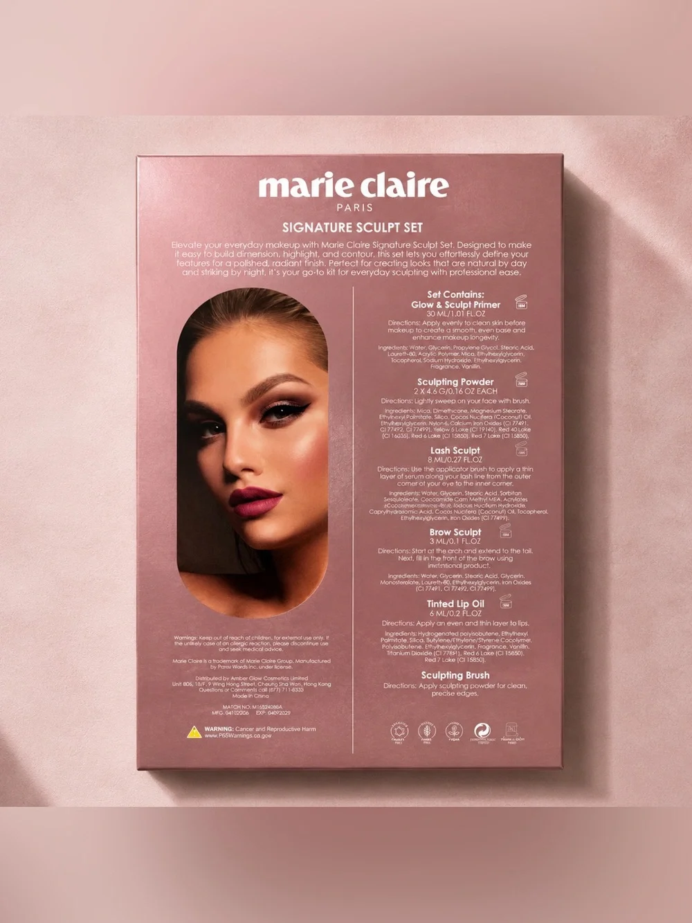 Marie Claire Bare Beauty Signature Sculpt Makeup Set Pink NWT